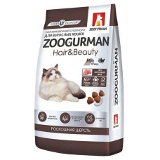 Сухой корм для кошек Zoogurman Hair&Beauty микс птицы, 350 г
