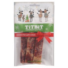 Лакомство для собак TITBIT Мраморные стейки из говядины для собак Новогодняя коллекция, 80 г