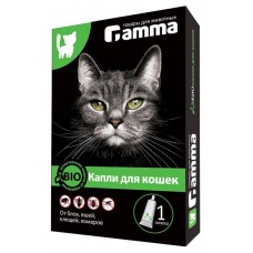 Капли для кошек Gamma био от внешних паразитов 1 пипетка, 1 мл