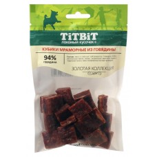 Лакомство для собак TITBIT кубики мраморные из говядины, 80 г