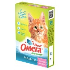 Витамины для котят «ФАРМАКС» Омега Neo Веселый малыш с пребиотиком и таурином таблетки, 60 шт